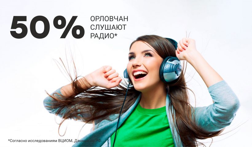 50% орловчан слушают радио!